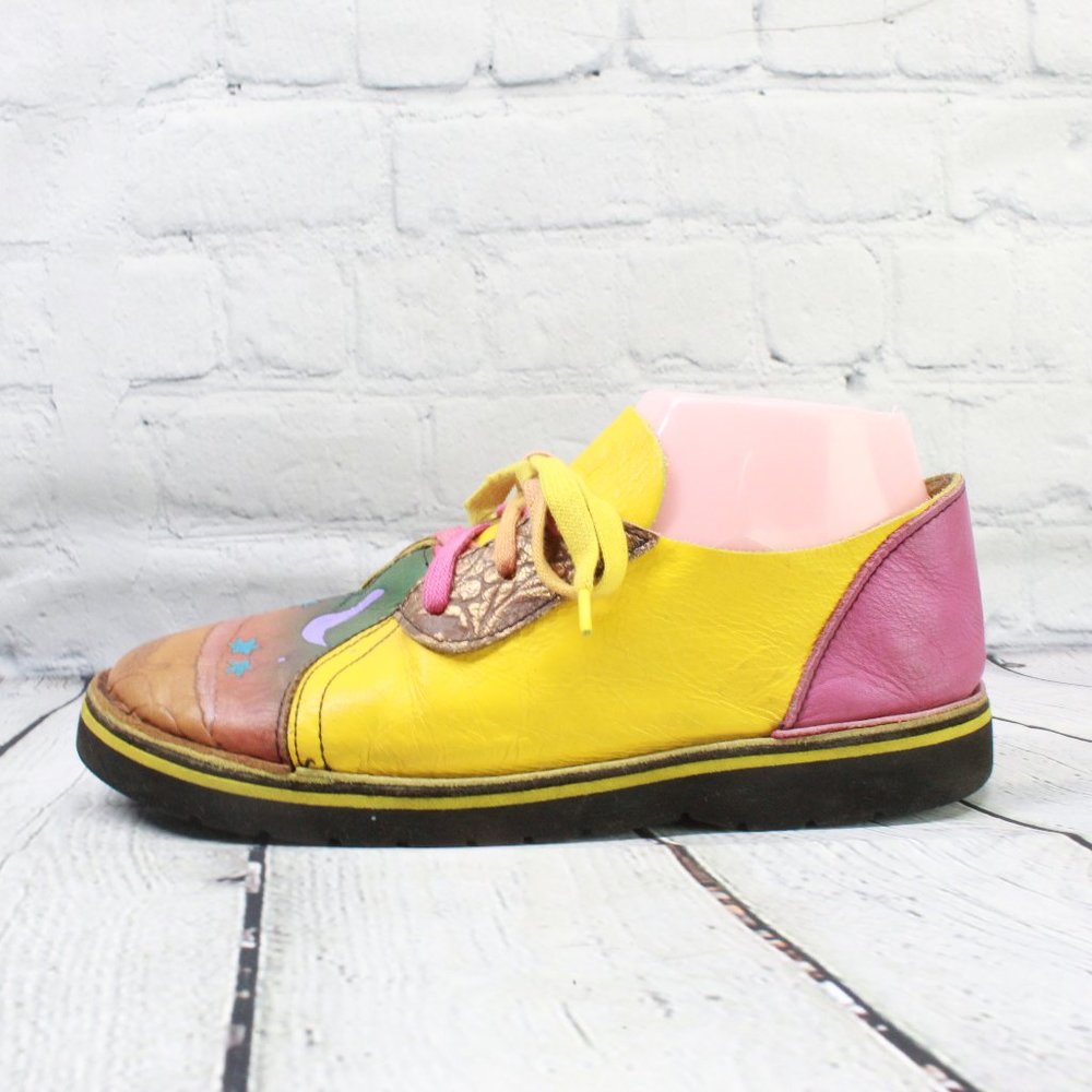 Aquatred By Goodyear Soles Multicolor Moon Stars Leather Oxford Shoes M 5 L 7 - Picture 1 of 9